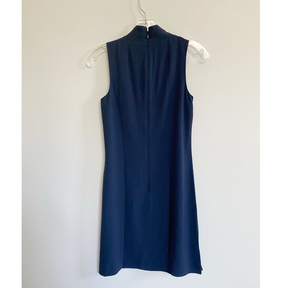 J.Crew Navy Blue Sleeveless Split Neck Shift Dress J8052 NEW XXS - Picture 5 of 13